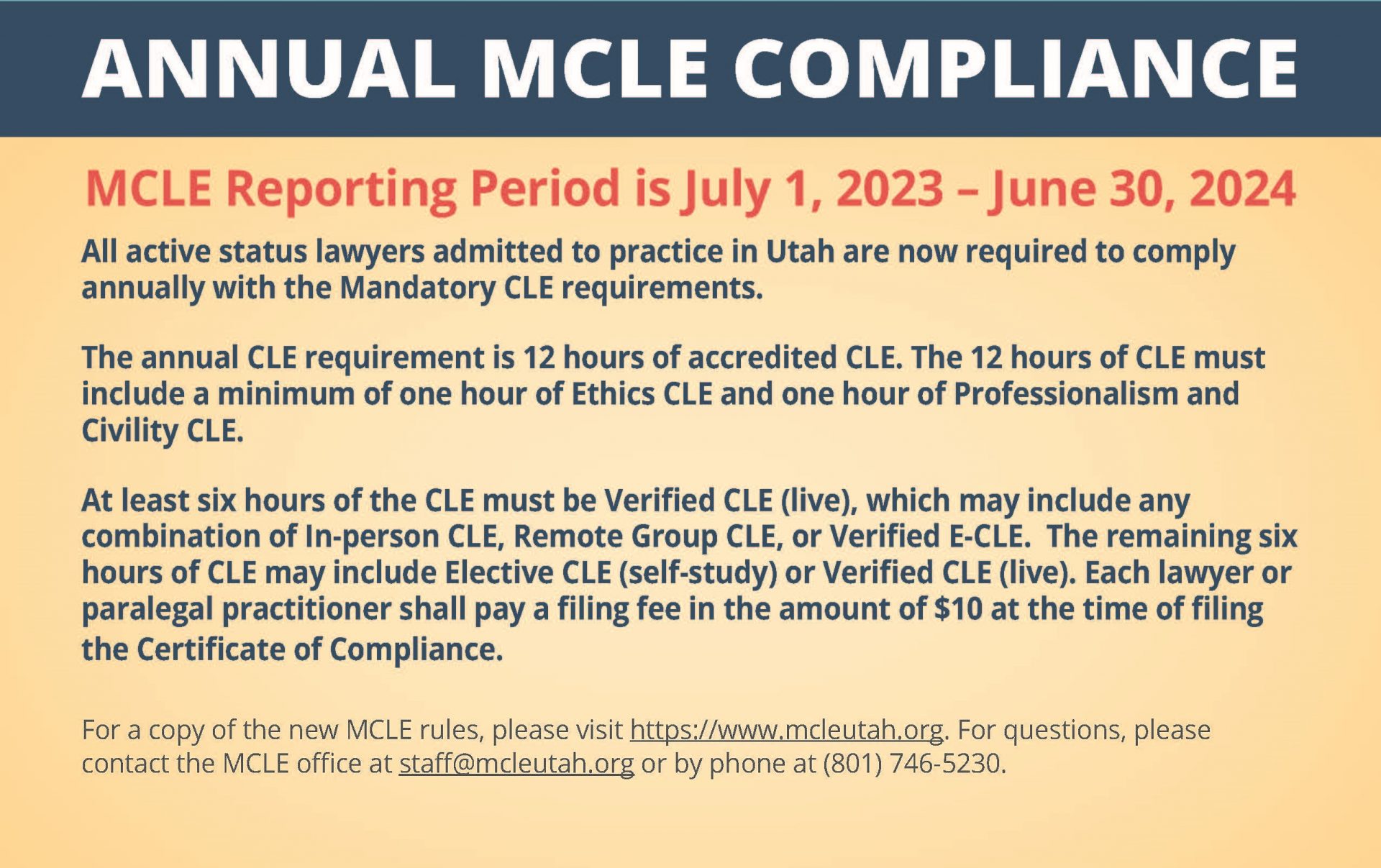 20232024 Annual MCLE Compliance Utah Bar Association